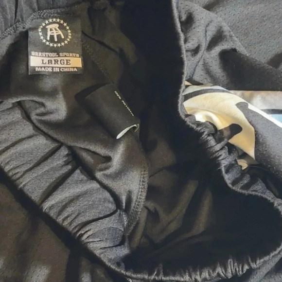 💥NWT Barstool Sports Men’s Basketball Drawstring Black Running Shorts LG - Picture 6 of 6